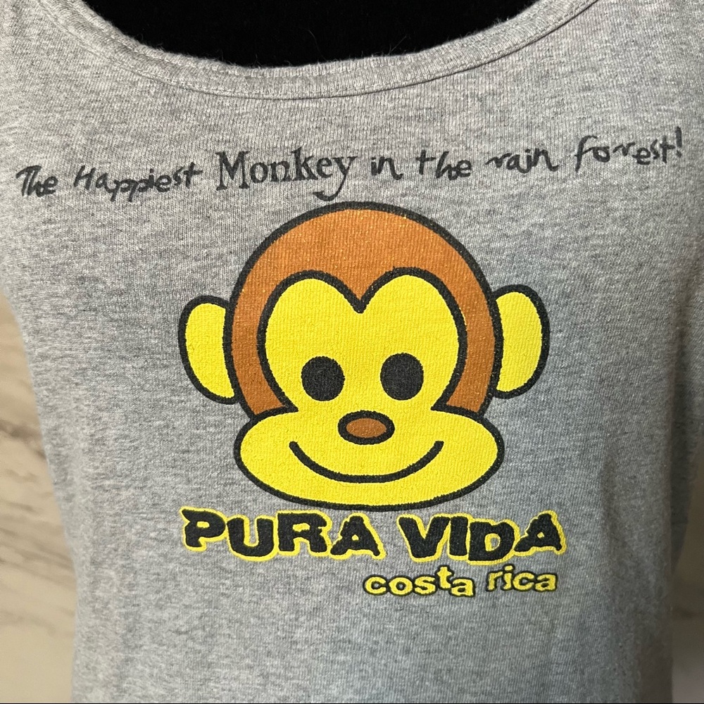 Rana Tropic "Pura Vida Costa Rica" Monkey Spaghetti Strap Tank Top Size Jr XL - Picture 9 of 16